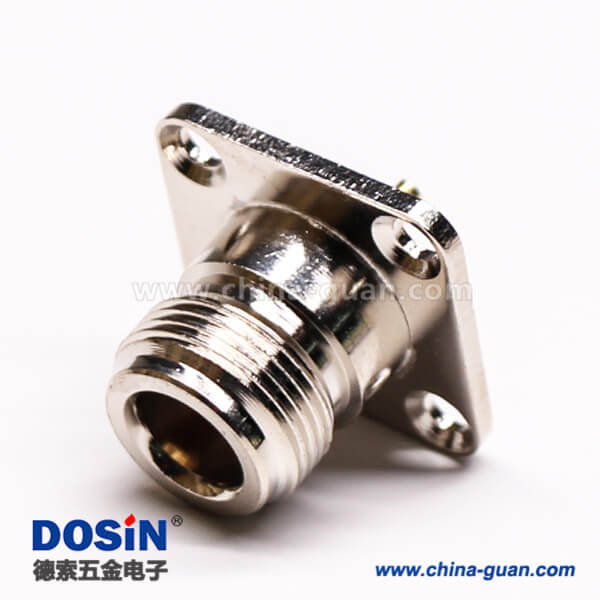 58 帶法蘭連接器母端N頭直式四孔法蘭焊接式