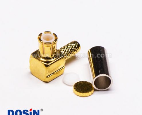 7-2 MCX彎形插頭公頭射頻連接器壓接式接線