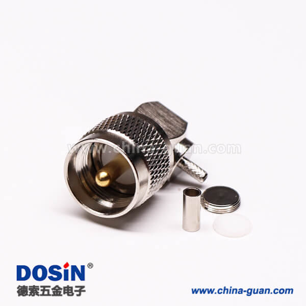 8 uhf公頭彎式金針UHF-C-JW3壓接同軸線纜