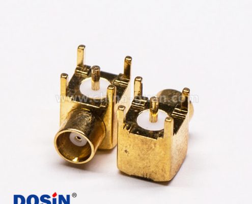 9-4 MCX母頭彎式射頻同軸連接器插PCB板