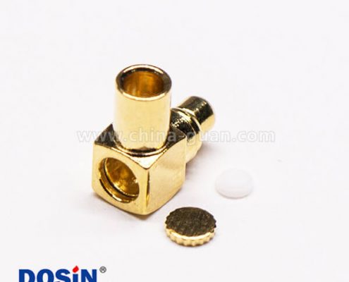 11-1 MMCX90度公座彎式接同軸線鍍金壓接式