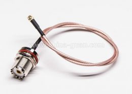 UHF接頭直式穿墻式防水母頭轉MCX直公頭組裝線材