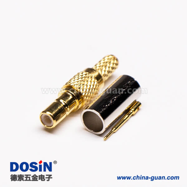 5 SSMB直頭連接器母頭RF同軸連接器壓接線纜