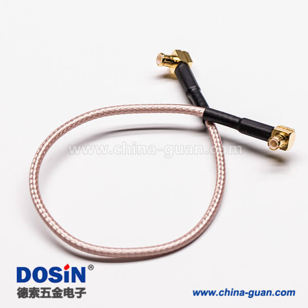 6 RF同軸線MCX彎式90度公頭轉MCX公頭接RG316