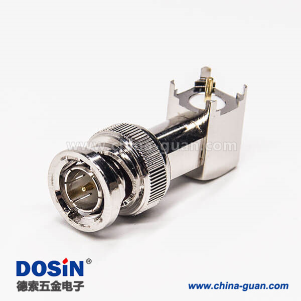 44 bnc接頭公頭彎式90度穿孔式接PCB板