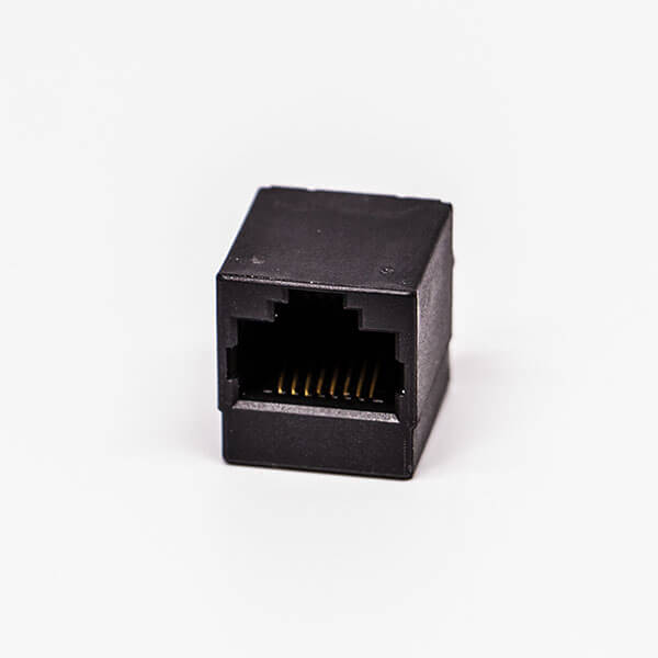 3-2 rj45母座單口黑色全塑4P金針直式接PCB板網口