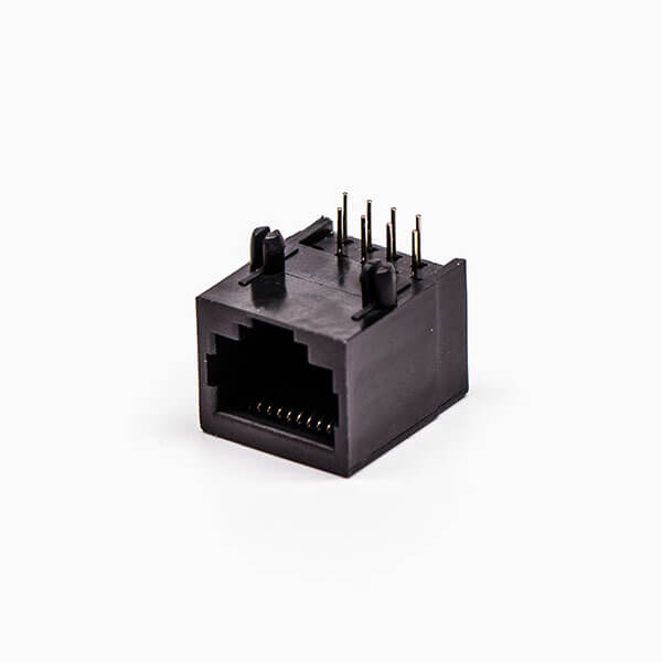 5 rj45母座接口8P8C黑色90度不帶屏蔽不帶燈接PCB板