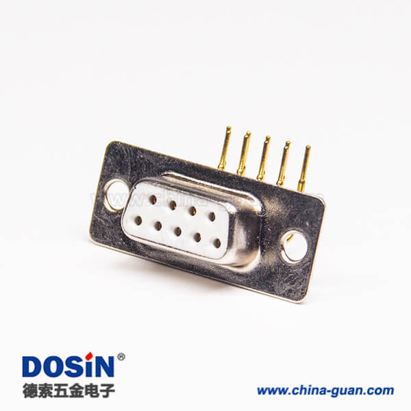 DB連接器9pin彎式母頭插板式接PCB板白色膠芯