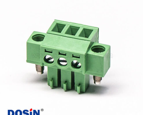 插拔式接線端子接線直式螺母鎖緊綠色接線端子