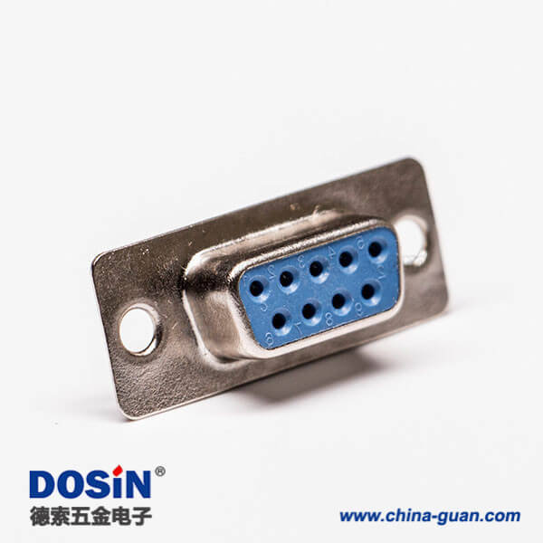11 9針D-sub接口母頭直式藍膠沖針接線連接器