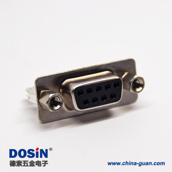 12-4 d sub 9針直式母頭連接器鉚鎖式插孔接PCB板