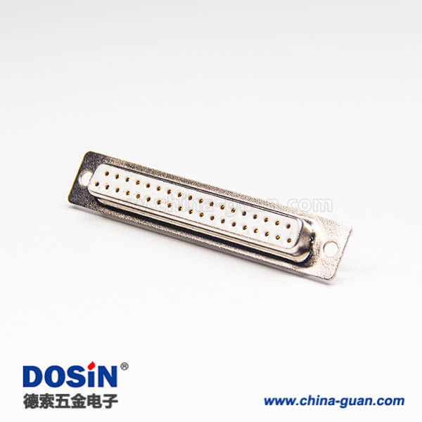 D SUB 2排37pin母頭連接器白色膠芯車針焊線式