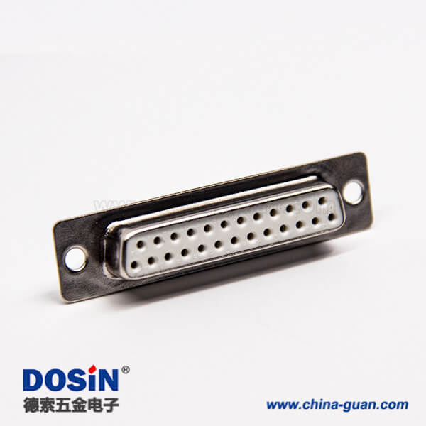 15 d sub 25針母頭直式連接器白色膠芯焊接式接線