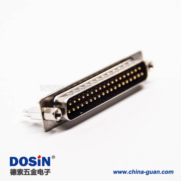 20 d sub 37針接口公頭直式鉚鎖式插板接PCB板