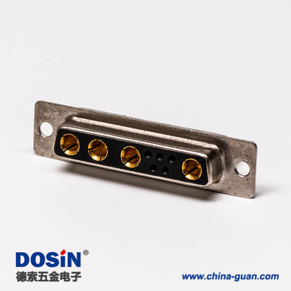 44 大電流9w4 d sub直式母頭焊線式車針鉚合連接器