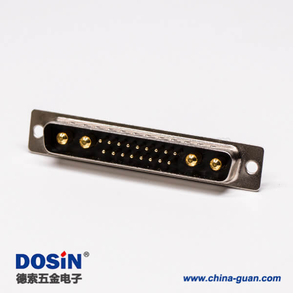49 dsub連接器公頭焊接車針21w4大電流黑膠光孔鉚合接線