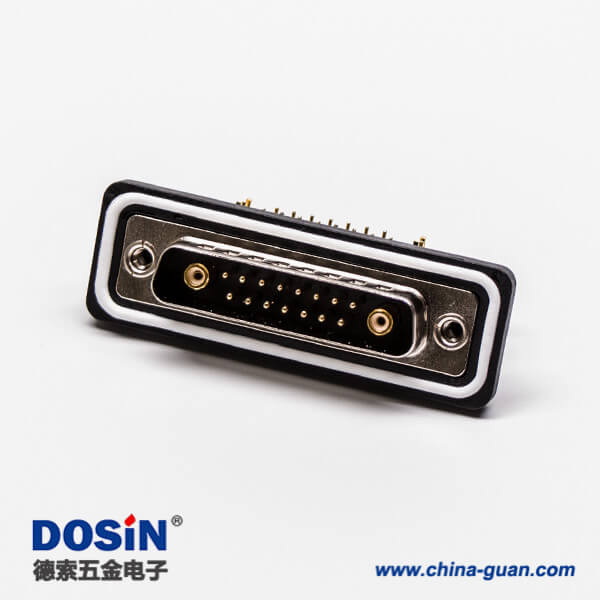 5 d-sub防水連接器17w2公頭彎式車針同軸連接器接PCB板