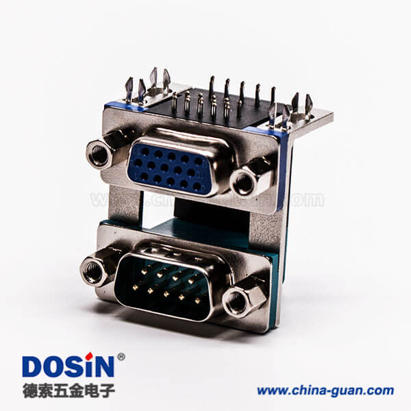 50 雙胞胎db頭彎式連接器9公針15母針3.08鉚鎖5.8螺絲