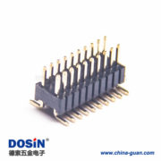 1 5pcs電子元件排針連接器雙排單塑彎腳排針間距1.27mm