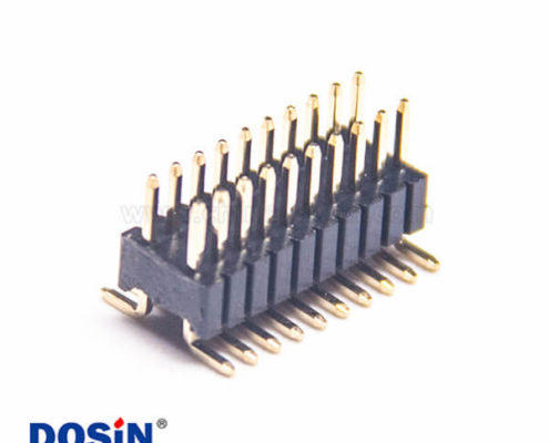 5pcs電子元件排針連接器雙排單塑彎腳排針間距1.27mm