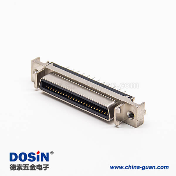 16 180度SCSI母頭50pinD型連接器插PCB板