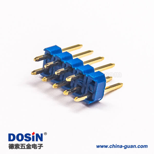 直插雙排插針9pin藍色塑膠插PCB板間距2.54mm 10pcs