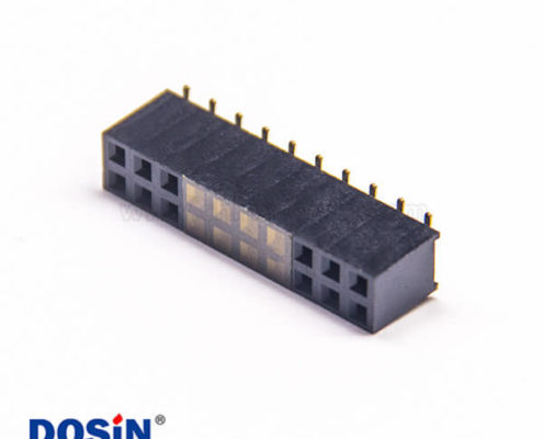 雙排U型排針貼板間距2.54mm塑高7.1mm