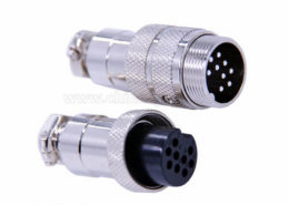GX20航空插頭9芯對接款直式公母防水連接器