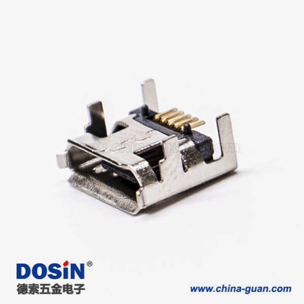 手機micro usb接口母頭5針SMT B型四腳DIP 7.15 手機micro usb接口母頭5針SMT B型四腳DIP 7.15