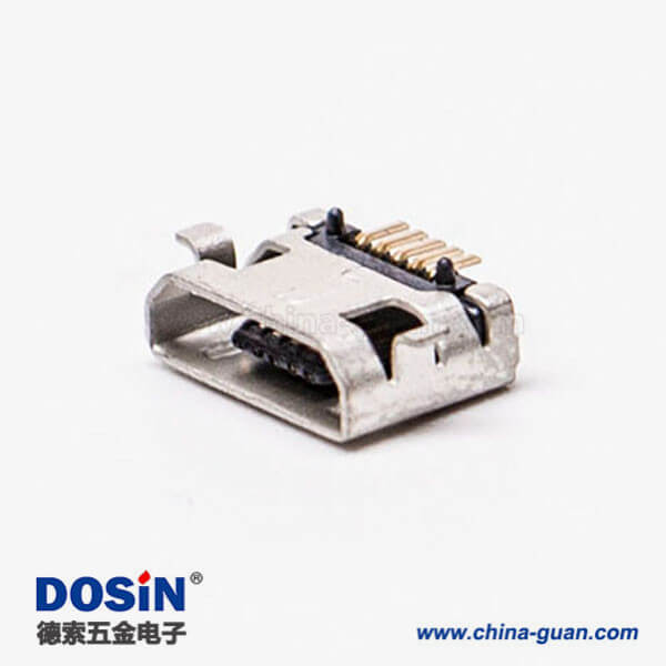 micro usb手機充電接口SMT全貼5針加寬型連接器 micro usb手機充電接口SMT全貼5針加寬型連接器