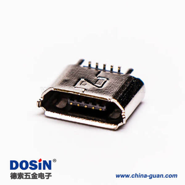 micro B usb接口母座B型5針180°SMT立貼式連接器 micro B usb接口母座B型5針180°SMT立貼式連接器