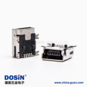 micro usb b型mini母頭B型5針90°SMT貼板式接頭 micro usb b型mini母頭B型5針90°SMT貼板式接頭
