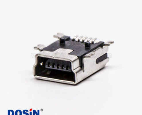 micro usb b型mini母頭B型5針90°SMT貼板式接頭