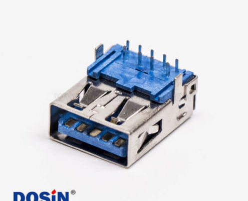 usb3.0插座a型母座彎式DIP直腳插板