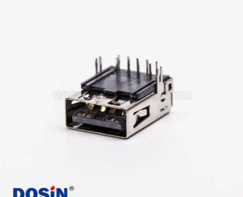 usb3.0母座接口type a彎式塑膠加長(zhǎng)型插板帶魚(yú)叉腳