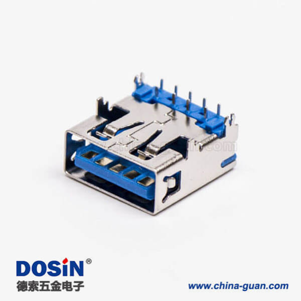 usb3.0母座連接器彎式dip四腳帶魚叉腳 usb3.0母座連接器彎式dip四腳帶魚叉腳