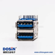 usb3.0雙排母座type a彎頭藍色膠芯插板 usb3.0雙排母座type a彎頭藍色膠芯插板