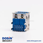 usb3.0雙排母座type a彎頭藍色膠芯插板 usb3.0雙排母座type a彎頭藍色膠芯插板