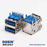 usb3.0雙排母座type a彎頭藍色膠芯插板 usb3.0雙排母座type a彎頭藍色膠芯插板