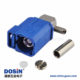 Fakra連接器母頭塑料外殼C型彎式藍(lán)色壓接焊接接線RG174 RG316連接器