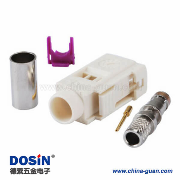 Fakra連接器母頭B型壓接焊接接線RG58 LMR-195 RG400 RG142連接器