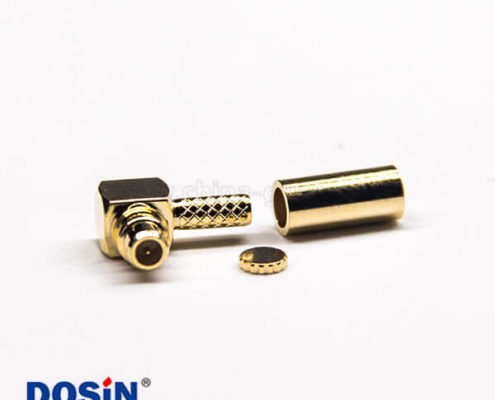 mmcx彎公頭帶金屬帽壓接式接線連接器