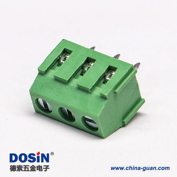 綠色接線端子螺釘式3芯直式連接器插PCB板 綠色接線端子螺釘式3芯直式連接器插PCB板