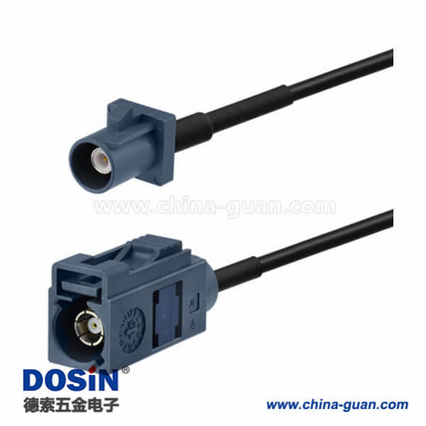 汽車遙控天線延長線Fakra G型直式公轉母灰色接線1米