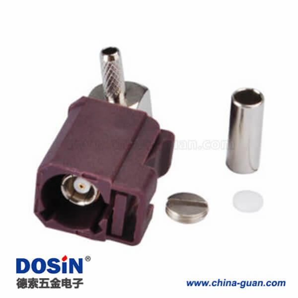 汽車 Fakra 連接器母頭彎式壓接接線RG174 RG316連接器