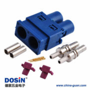 Fakra Z公接頭雙頭藍(lán)色焊接接線RG316 RG174汽車GPS天線用連接器 Fakra Z公接頭雙頭藍(lán)色焊接接線RG316 RG174汽車GPS天線用連接器