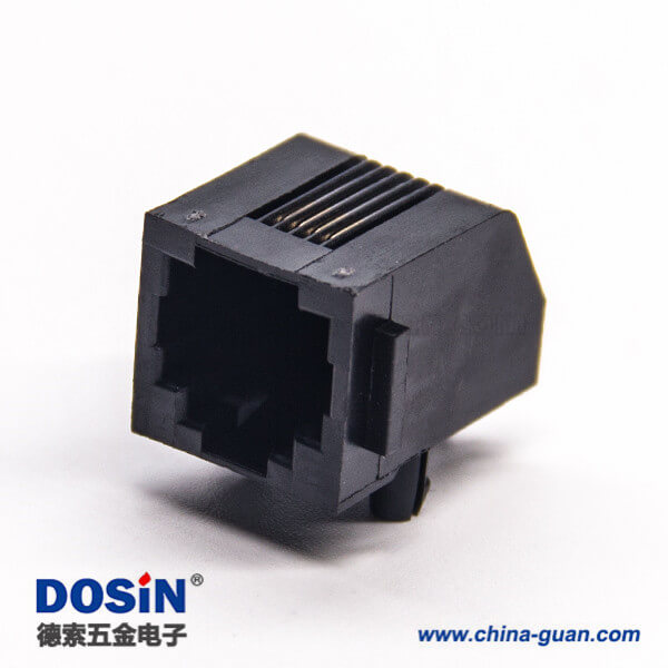 rj11 4p4c插座彎式插PCB板不帶屏蔽全塑 rj11 4p4c插座彎式插PCB板不帶屏蔽全塑