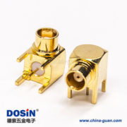 mcx同軸連接器90度彎式母頭插板式接PCB板鍍金 mcx同軸連接器90度彎式母頭插板式接PCB板鍍金