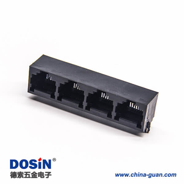 rj9插座4P4C90度彎式插PCB板非屏蔽以太網網絡接口 rj9插座4P4C90度彎式插PCB板非屏蔽以太網網絡接口