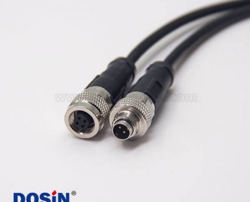 4芯電纜連接器直式公轉母組裝電纜接頭